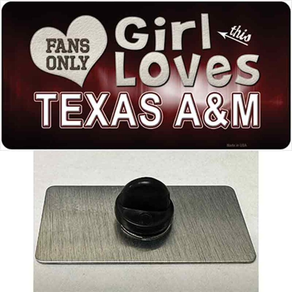 Texas A&M Aggies Hat Pin Tag This Girl Metal Backpack Retro NCAA New 1.5"x.75"